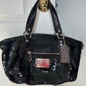Coach Black Sequin Shoulder Bag